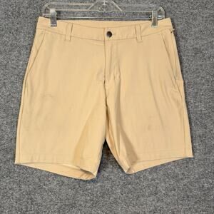 Lululemon Shorts Mens 30 Beige‎ Chino Performance Stretch Belt Loops Flaw